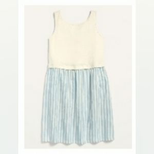 Sleeveless Knit/Woven 2-in-1 Dress for Girls